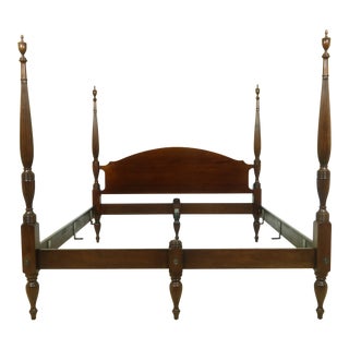 King Size Solid Mahogany Sheraton Style Poster Bed For Sale