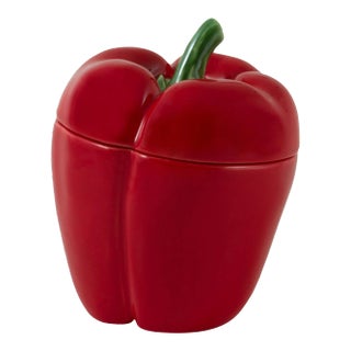 Bordallo Pinheiro Pepper Box, Red, 5" 16 oz For Sale