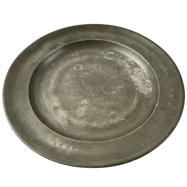 18th Century English Georgian Pewter Charger Plate For Sale - Image 5 of 8