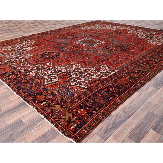 1960 Red Vintage Persian Rug For Sale - Image 4 of 12