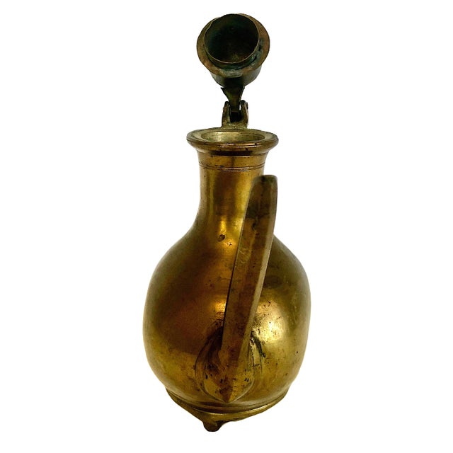 Vintage Indian Mughal-Style Brass Water Ewer For Sale In San Francisco - Image 6 of 11