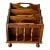 Vintage Leick Furniture Solid Oak 3-Tier Magazine Rack & Record Caddy For Sale