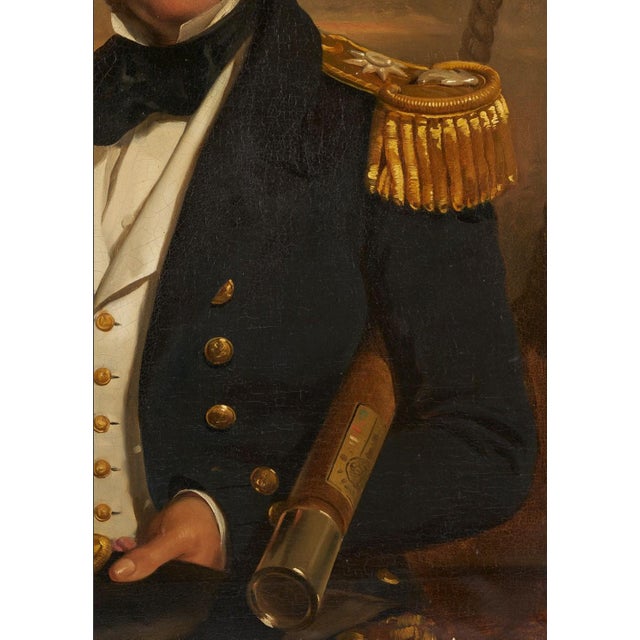 19th Century British School 19th C. O/C Nautical Portrait For Sale - Image 5 of 7