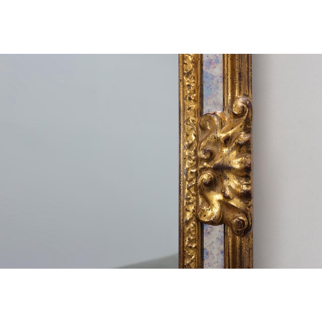 20th Century Mirror with Acanthus Crest and Marbled Border from Deknudt, Belgium, 1950s For Sale - Image 4 of 12