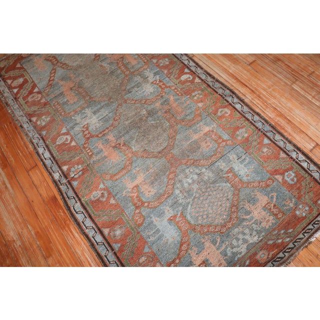 Folk Art Zabihi Collection Persian Kurd Lion Antique Rug - 3'3" x 6'2" For Sale - Image 3 of 11