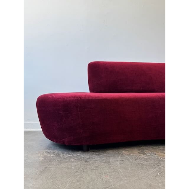 1980s Burgundy Kagan Style Sofa For Sale - Image 11 of 13