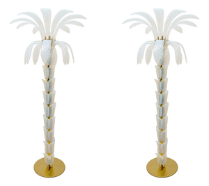 Iridescent Murano Glass Palm Tree Floor Lamps, 2000, Set of 2