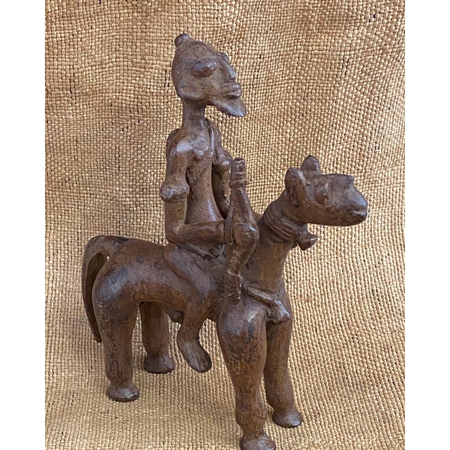 Bronze Vintage African Dogon Bronze Horseman 6.75" H For Sale - Image 8 of 10