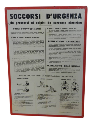 Electric Shock Rescue Sign, 1950s