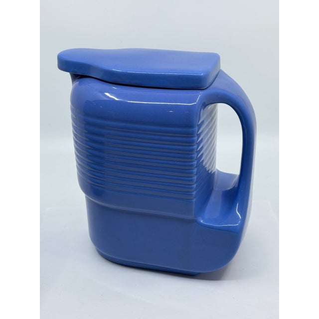 Art Deco 1930’s Blue Milk Storage Container With Lid by Westingtonhouse For Sale - Image 3 of 9