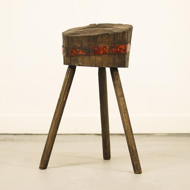 This primitive oak chopping block, once purely functional, has now become a strikingly stylish and characterful object. It...