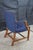 2 Mid Century Federal Mahogany Office Arm Chairs Blue Polka Dot Tufted Fabric For Sale - Image 12 of 12