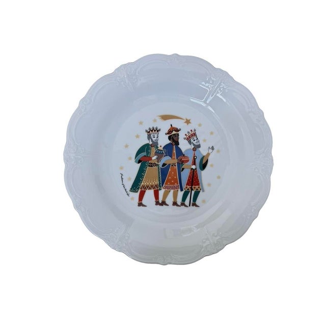 1990s 1990s Tirschenreuth Christmas Baronesse Porcelain Dinner Plates Set of 4 For Sale - Image 5 of 8