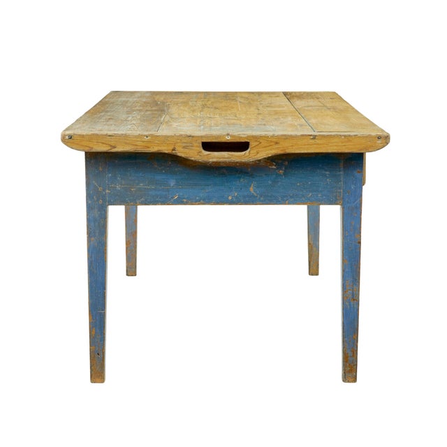 19th century Scandinavian painted pine bakers table circa 1850. Fine quality piece of original Swedish painted furniture....