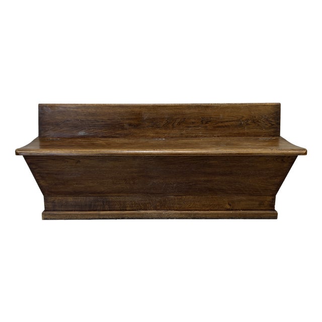 Oak Storage Bench Banquette, 1950s For Sale