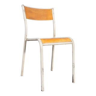 French Grey Model 510 Stacking Dining Chair from Mullca, 1960s For Sale