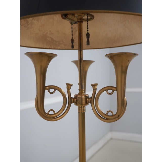 1980s Wildwood Brass Trumpet Arm Floor Lamp For Sale - Image 10 of 12