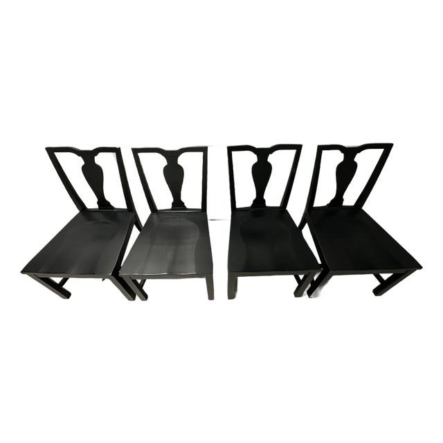 Ethan Allen Maddox Dining Chairs in Charcoal Finish- Set of 4 For Sale