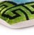 Textile Greek Key Velvet Pillow in Green & Blue – Handmade 24x24 Inch Square For Sale - Image 7 of 8