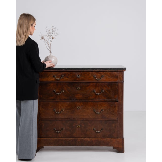 Mahogany Biedermeier Marble-Top Buffet, Antique, France, Circa 1860 For Sale - Image 15 of 15
