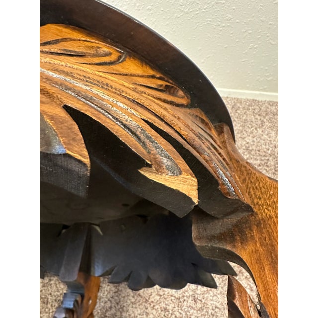 Wood Antique French Renaissance Style Wood & Glass Top Tray Coffee Table With Carved Cherubs For Sale - Image 7 of 17