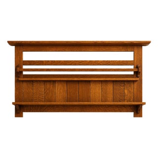 Stickley Mission Oak Hanging Shelf Plate Rack For Sale