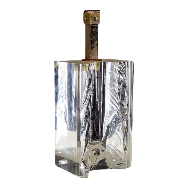 Mid Century Modern Italian Lucite Ice Table Lamp For Sale