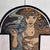 1970s The Muse of Silent Look Alphonse Mucha in Glazed Ceramic Wall Clock, 1970s For Sale - Image 5 of 14