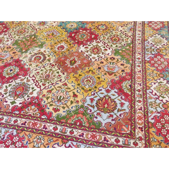 1940’s Vintage Hand Knotted Tabriz Rug-10'x 13' For Sale - Image 4 of 11