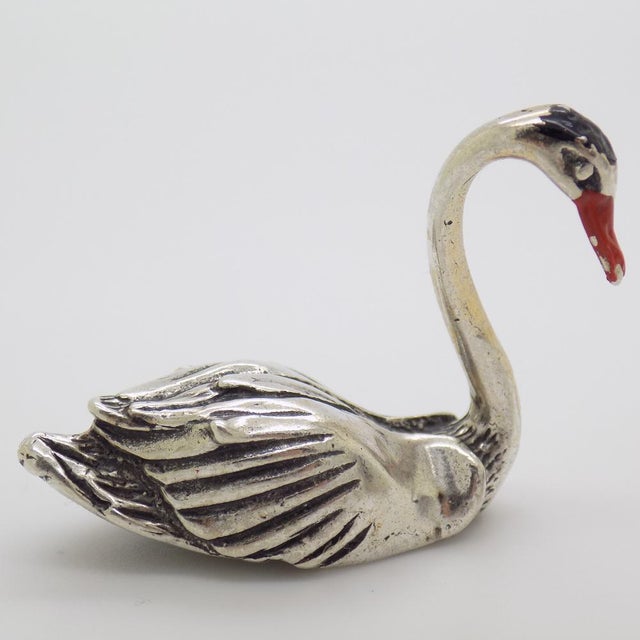 Vintage Italian Handmade Silver Swan, 1980s For Sale - Image 11 of 11