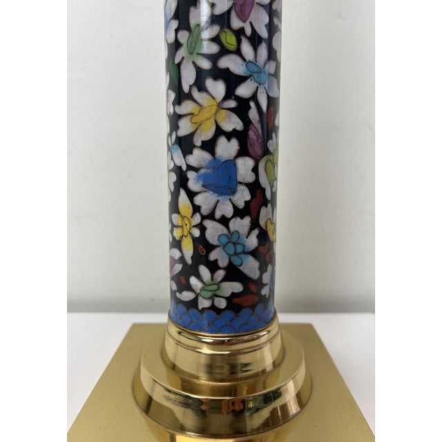 Cloisonne Enamel Table Lamp in Robert Kuo Style, 1980s For Sale - Image 15 of 18
