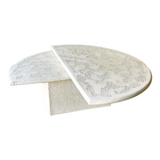 Postmodern Circular White Swivel Coffee Table For Sale