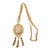 Vintage 1960s Signed Monet Goldtone Openwork Tassels Pendant Necklace For Sale