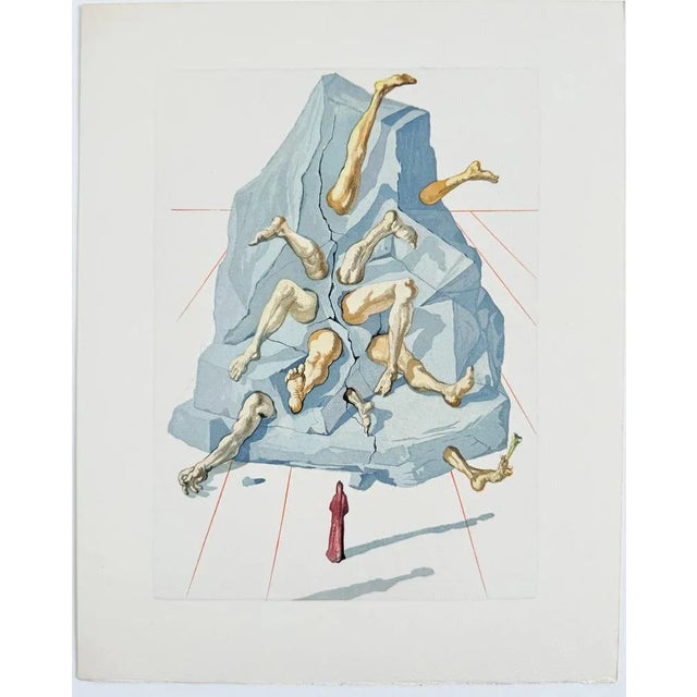 Salvador Dali, The Inferno, Canto 19: The Simonists, 1960, Woodcut, in Flawless conditions. Designed 1960 to 1969