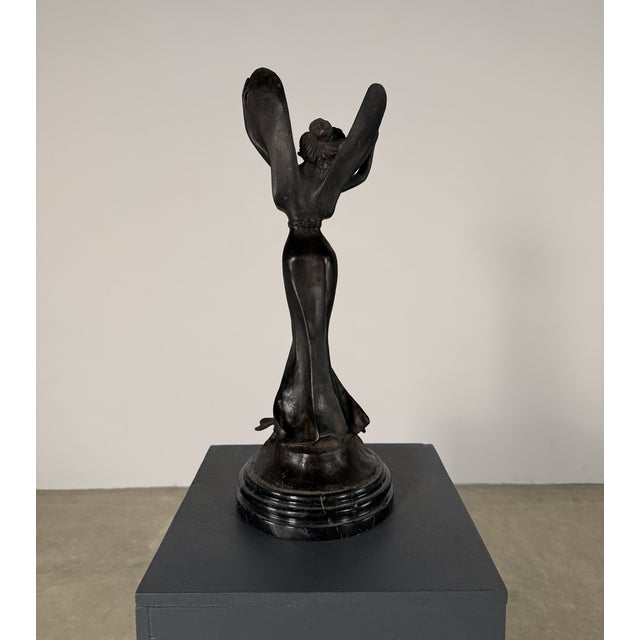 Art Nouveau Bronze “Libellule” Dragonfly Woman Sculpture on Marble – 18” Tall For Sale - Image 10 of 10