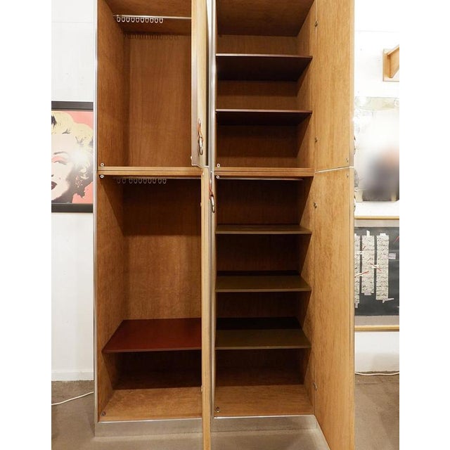 Wardrobes in Brown Suede and Metal by Guido Faleschini, 1960s, Set of 2 For Sale - Image 6 of 13