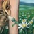 Figurative Olympic Lyla by Denise Dambrackas | Mixed-media: Acrylic & Oil on Panel of a girl doing a handstand in a field. For Sale - Image 3 of 5