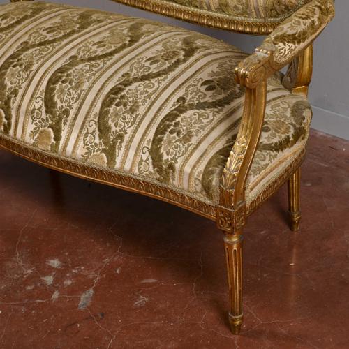 Wood Napoleon III Style Golden 2-Seater Sofa For Sale - Image 7 of 18