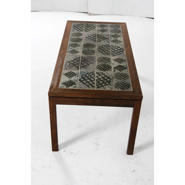 Vintage Rosewood and Tile Coffee Table For Sale In New York - Image 6 of 6