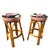 Mid-Century Modern Restored MCM Single Stand Arched Rattan Bar Stool W/ Bark Cloth Seat, Pair For Sale - Image 3 of 8