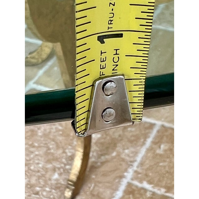 1980s Italian Glass 1/2" Oval Tabel With Gorgeous Gold Patina Metal Base. - Entertainers Dream Table For Sale - Image 4 of 10