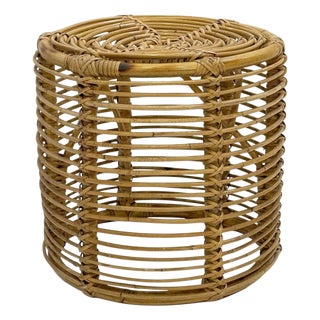 Mid-Century Modern Cane Wicker or Rattan Stools From Spain - Two Available For Sale