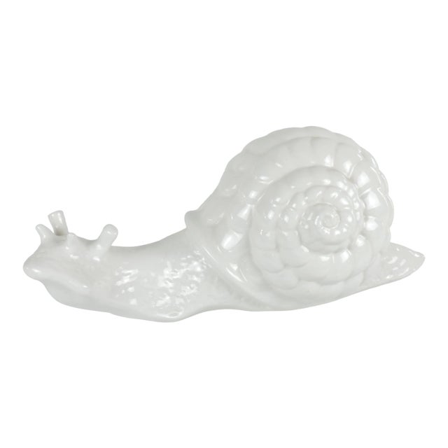 1970s Large Italian Mid-Century White Ceramic Snail For Sale