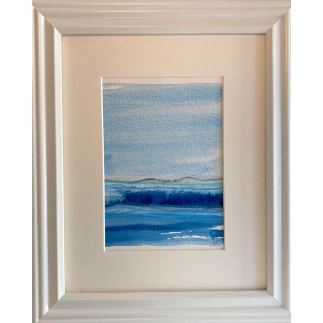 Stephanie Cate Contemporary Original Abstract Beach Seascape Mixed-Media Drawing by Stephanie Cate, Framed For Sale - Image 4 of 5