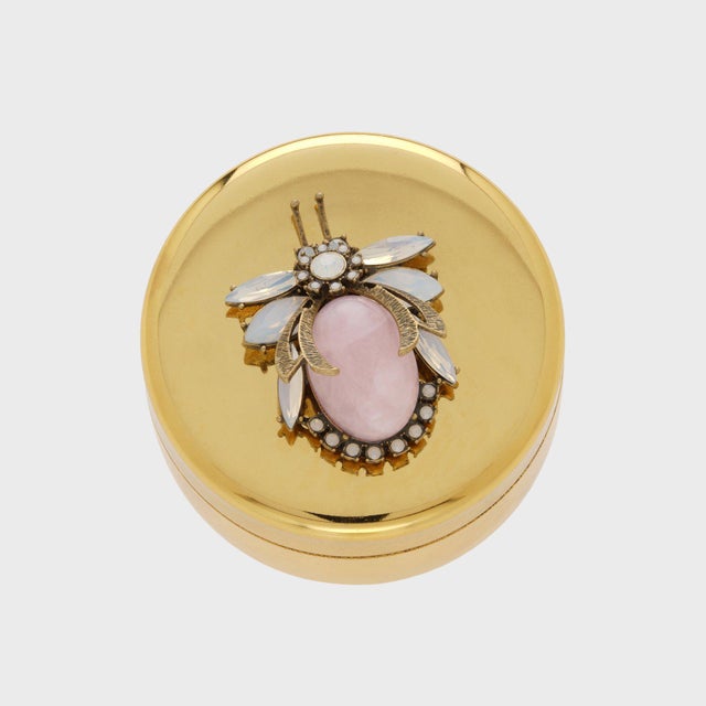 Rose Quartz Vintage Bug Jewelry Box | Chairish