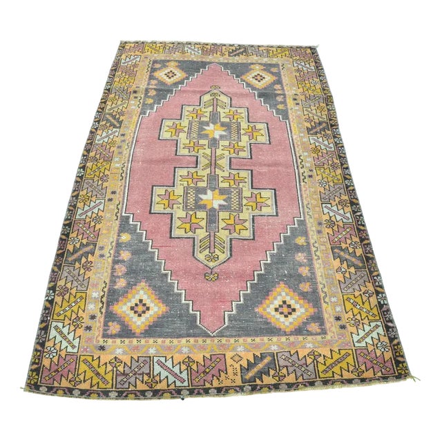 Vintage Oushak Nomadic Rug For Sale