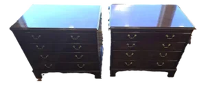 1990s Matched Pair Kittinger Classic American Mahogany Chests of Drawers