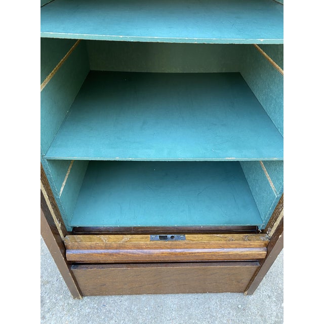 Oak Roll-Top Filing Cabinet, 1970s For Sale - Image 9 of 17