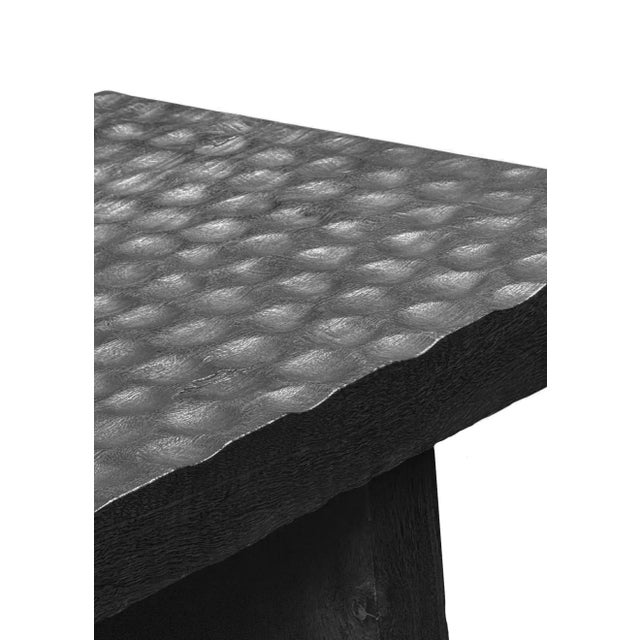 Suar Wood Sofa Table Burnt Finish Modern Organic For Sale - Image 11 of 13