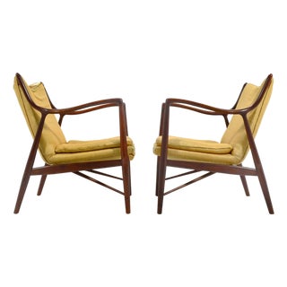 Pair of Finn Juhl #45 Chairs by Baker For Sale